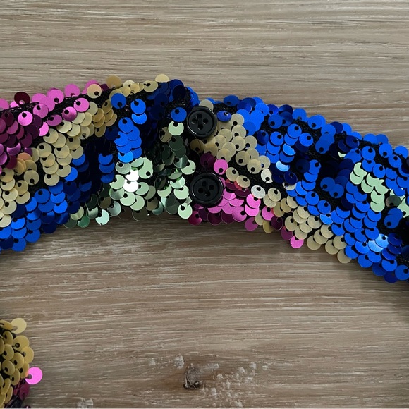 NWT Nasty Gal Stripe Sequin Halterneck Cut Out Jumpsuit - Picture 7 of 15